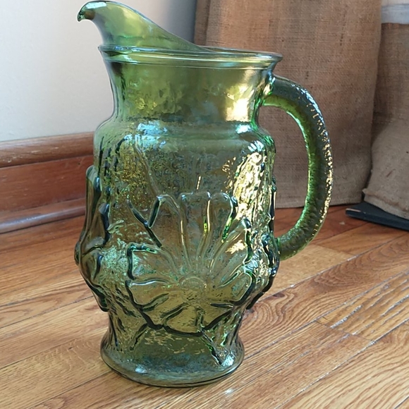 Vintage Green Glass Flower Vase Anchor Hocking - Picture 3 of 12